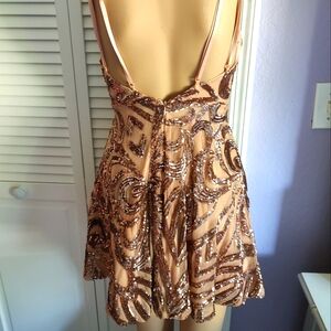 Rose Gold Sequin And Mesh Mini